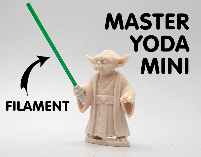 Mô hình Master Yoda Mini kèm Lightsaber bằng sợi nhựa - Image 1