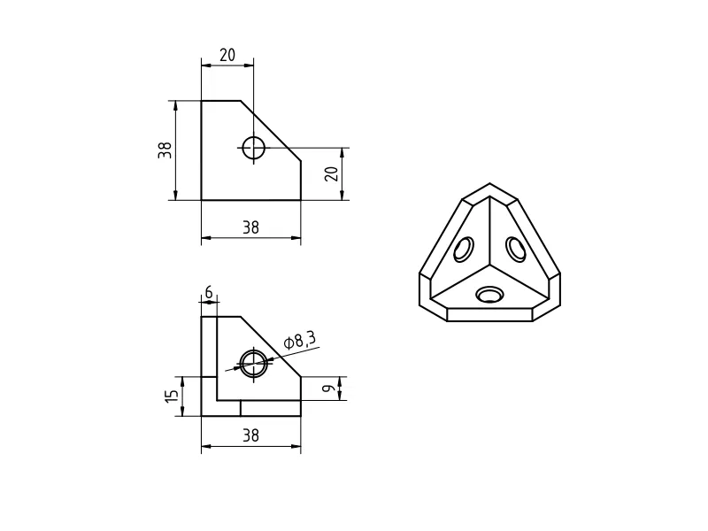 Góc vuông cho khung nhôm 4040 - Image 2