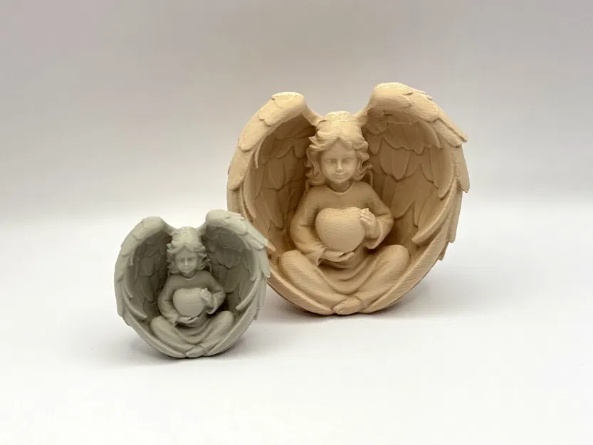 Mô Hình In 3D Thiên Thần Hộ Mệnh Cùng Trái Tim - Image 1