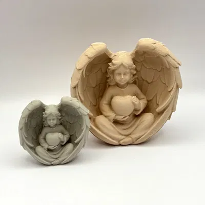 Mô Hình In 3D Thiên Thần Hộ Mệnh Cùng Trái Tim