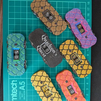 Bánh Xe Theo Dõi Sức Mạnh / Máu cho Board Game, In 3D Hoàn Toàn Không Cần Hỗ Trợ