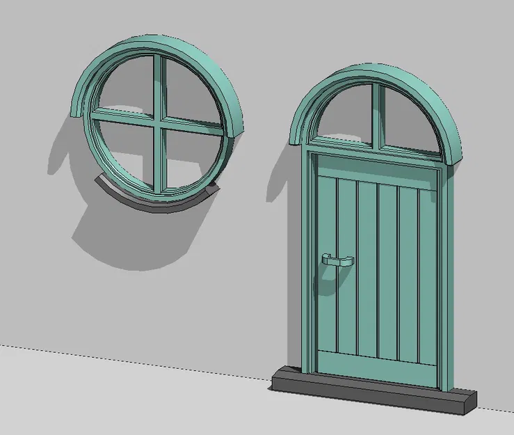 Cửa và Cửa Sổ Cho Nhà Búp Bê, Người Lùn, Hobbit, Tinkerbell hoặc Chuột. In không cần support. - Image 1