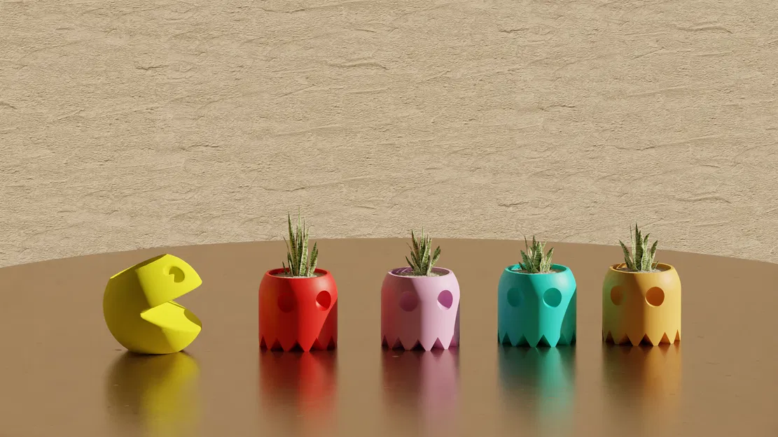 Chậu Cây "Pacman và Ma" - Chậu Trồng Cây - Image 1