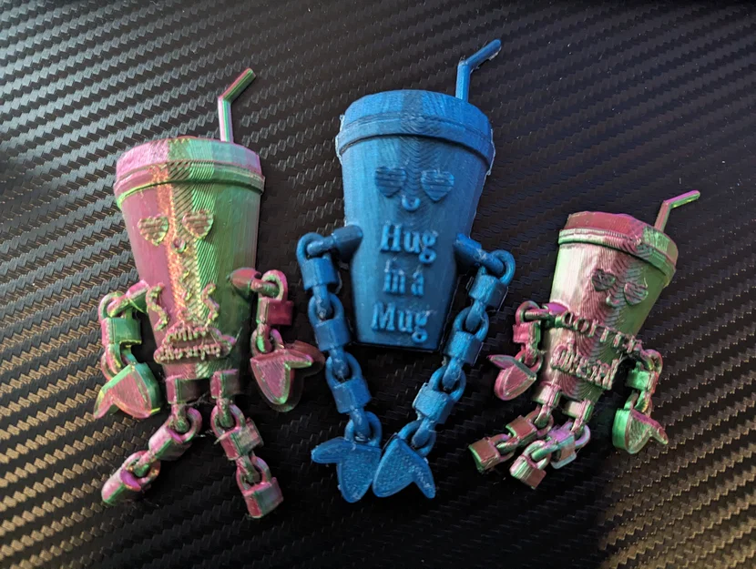 Nghiện Cà Phê & Cà Phê Làm Tôi Buồn Đi Vệ Sinh & Mẫu Trơn (remix đi!!!) Keychain/Charm Khớp Nối - Image 1