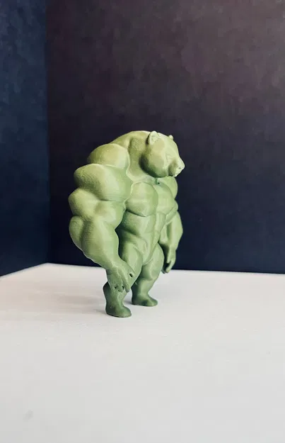 Mô hình 3D Gấu Rambo tập gym - Image 3