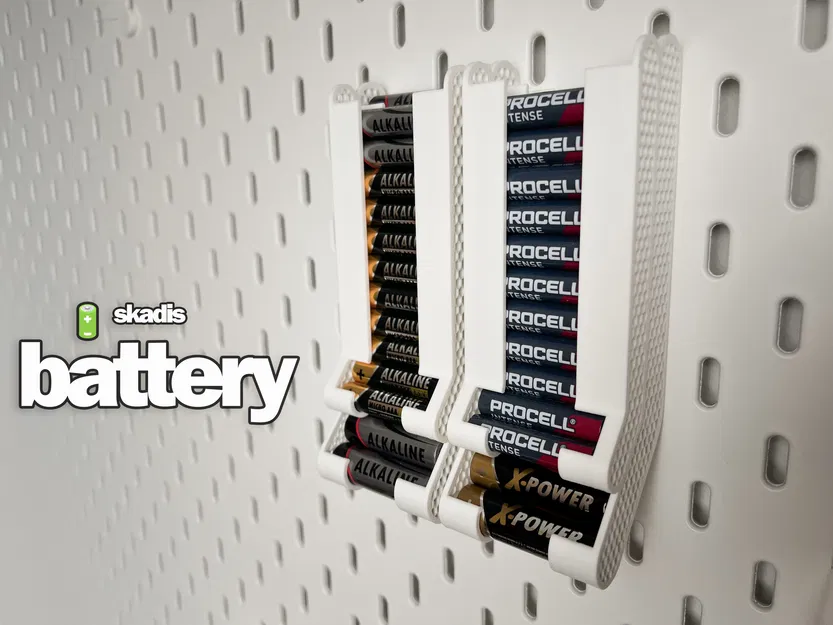 Giá đỡ/Hộp đựng pin AA/AAA cho IKEA Skadis - Image 1