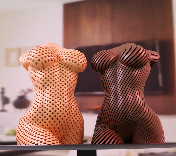 Tượng Cơ Thể Nữ Khỏa Thân - Hiệu Ứng Xoắn Ốc - NSFW - Image 1