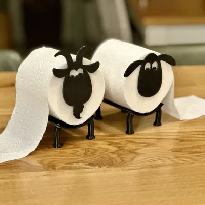 Kệ Giữ Cuộn Giấy Vệ Sinh/Khăn Giấy Hình Cừu và Dê Siêu Tiện Lợi