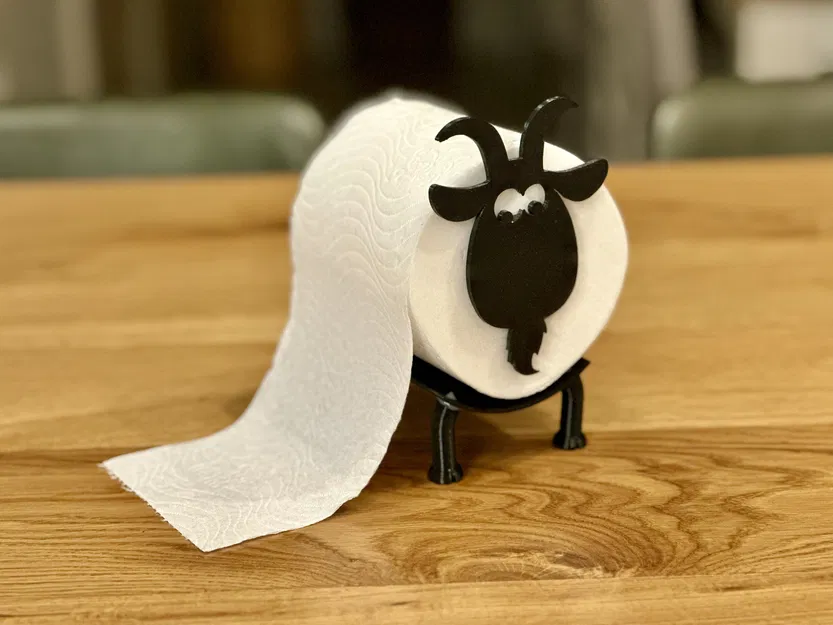 Kệ Giữ Cuộn Giấy Vệ Sinh/Khăn Giấy Hình Cừu và Dê Siêu Tiện Lợi - Image 3