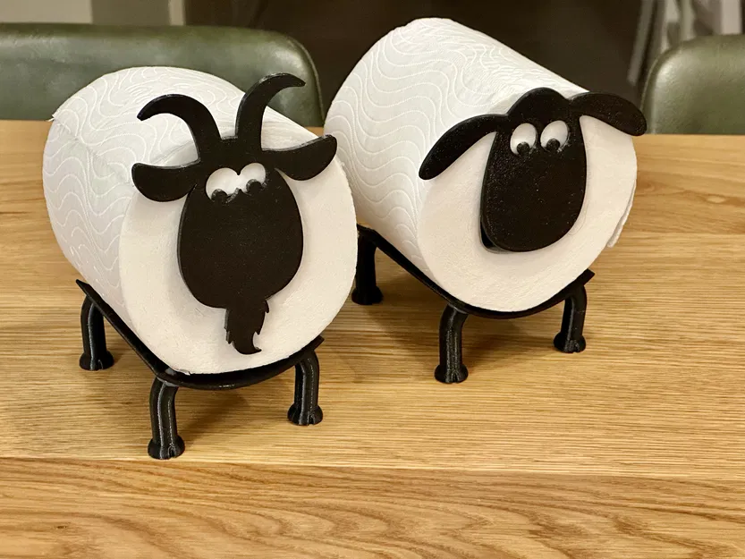 Kệ Giữ Cuộn Giấy Vệ Sinh/Khăn Giấy Hình Cừu và Dê Siêu Tiện Lợi - Image 5