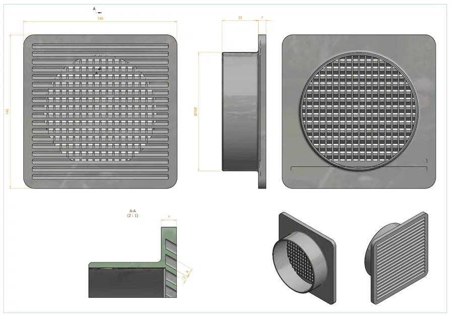 Lưới Thông Gió Cho Ống KGEM DN110 - Image 1
