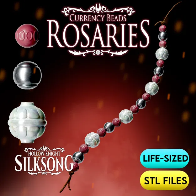 File STL Hạt Chuỗi Mân Côi Silksong (Tiền) | Kích Thước Thật | Chi Tiết Cao - Image 1