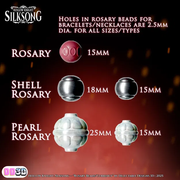 File STL Hạt Chuỗi Mân Côi Silksong (Tiền) | Kích Thước Thật | Chi Tiết Cao - Image 2
