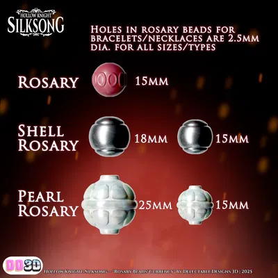 File STL Hạt Chuỗi Mân Côi Silksong (Tiền) | Kích Thước Thật | Chi Tiết Cao