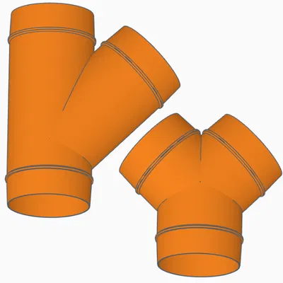 Khớp Nối Y Thông Gió Ø 100mm 1 Ra 2