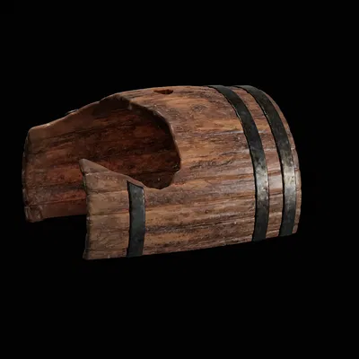 Mô hình Thùng Gỗ Vỡ Trang Trí Hồ Cá/Terrarium/Miniature