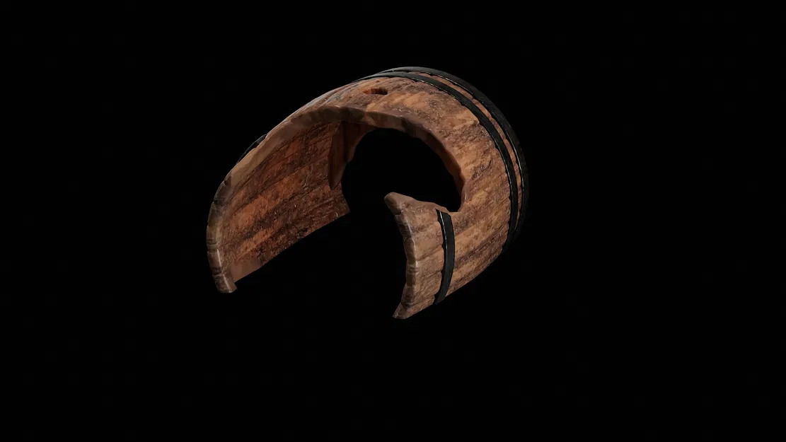 Mô hình Thùng Gỗ Vỡ Trang Trí Hồ Cá/Terrarium/Miniature - Image 8