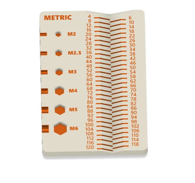 Dụng cụ đo vít đa vật liệu theo hệ mét cho Gridfinity - Image 1