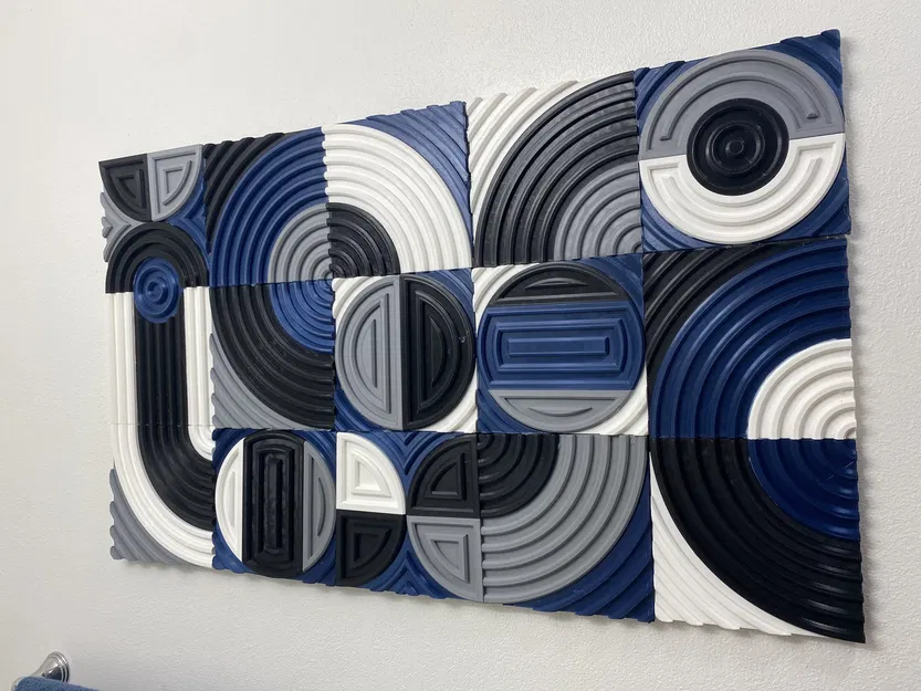 Tranh Treo Tường Hình Học Deco, 15 Ô Vuông Hoàn Chỉnh - Image 1