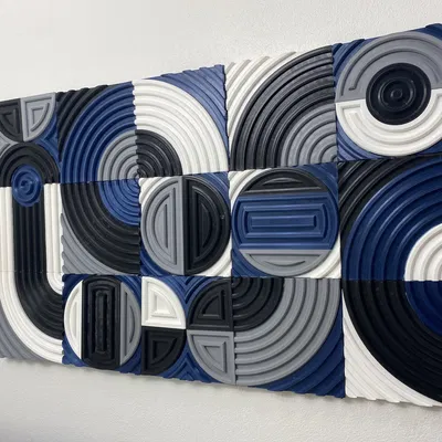 Tranh Treo Tường Hình Học Deco, 15 Ô Vuông Hoàn Chỉnh