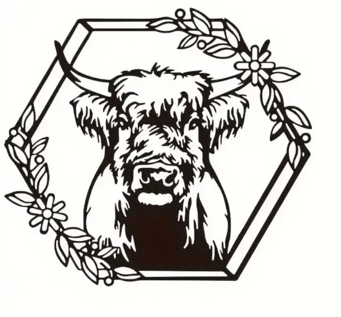 Tranh Khung Hình Bò Tót - Trang Trí Tường Độc Đáo - Image 1