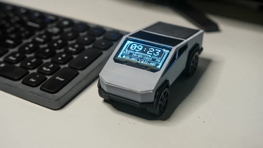 Đồng hồ Cyber - Đồng hồ để bàn IoT OLED kiêm đo nhiệt độ, độ ẩm - Image 3