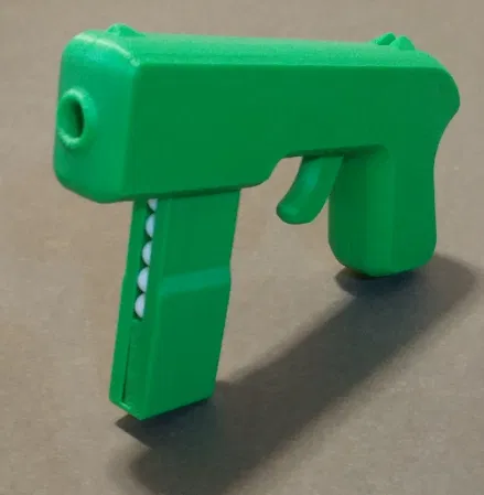 Tiny Toy Blaster V2 (Súng Đồ Chơi Airsoft 6mm) Không Keo, Không Ốc Vít: Chỉ Dây Thun và Bản In - Image 2