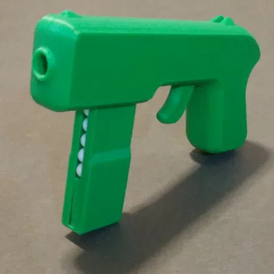 Tiny Toy Blaster V2 (Súng Đồ Chơi Airsoft 6mm) Không Keo, Không Ốc Vít: Chỉ Dây Thun và Bản In