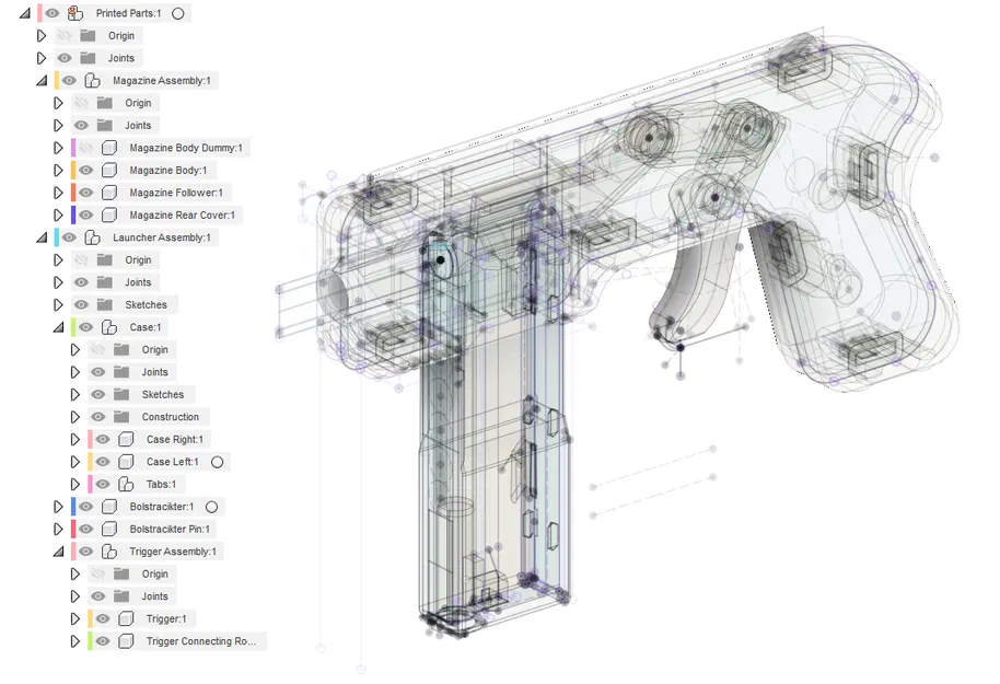 Tiny Toy Blaster V2 (Súng Đồ Chơi Airsoft 6mm) Không Keo, Không Ốc Vít: Chỉ Dây Thun và Bản In - Image 29