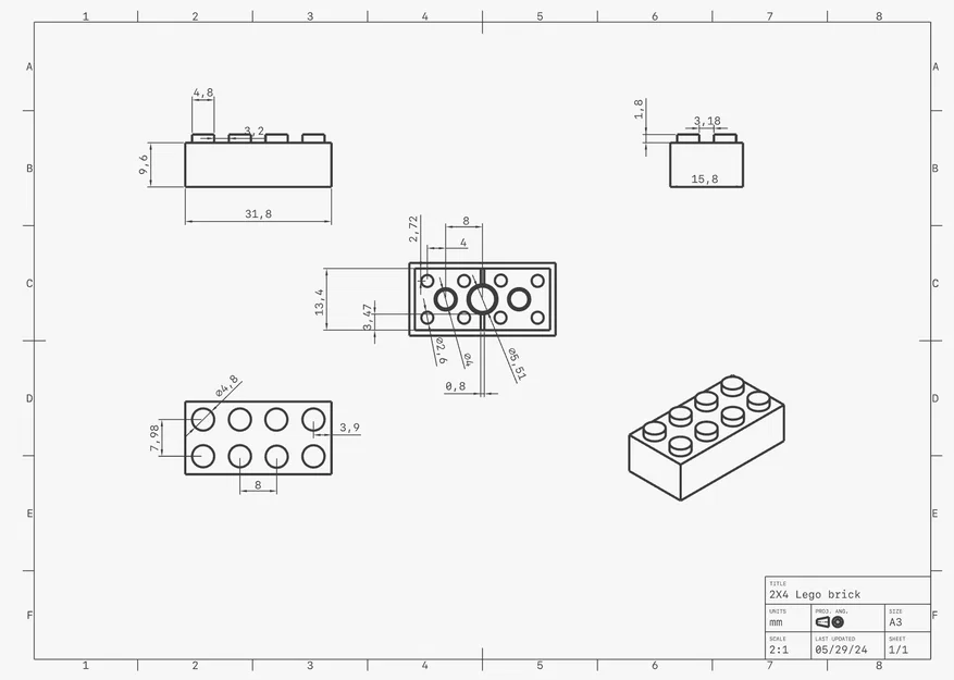 Mảnh ghép Lego 2X4 (3001) - Image 1