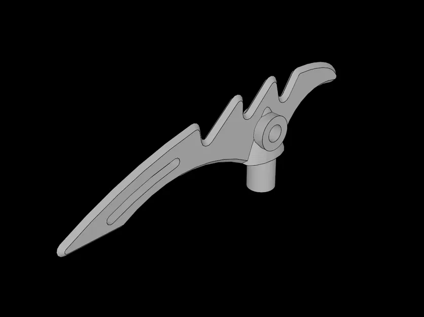 Vũ khí Lego Tương thích (98141.dat) Lưỡi Liềm Răng Cưa có Thanh 0.5L - Image 1