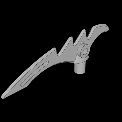 Vũ khí Lego Tương thích (98141.dat) Lưỡi Liềm Răng Cưa có Thanh 0.5L