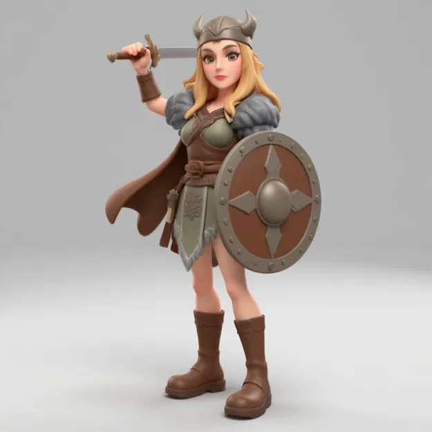 Nữ chiến binh Viking | Phiên bản Hoạt hình PrintU - Image 6