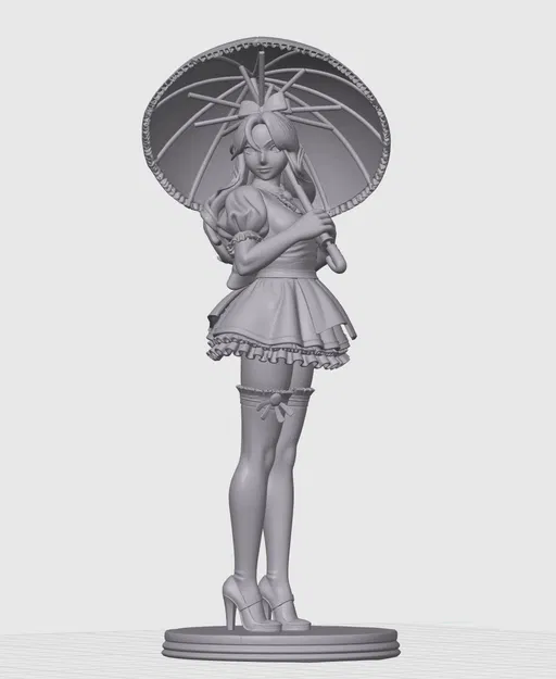 Mô hình 3D: Cô gái cầm ô - Image 1