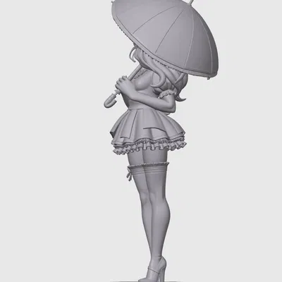 Mô hình 3D: Cô gái cầm ô