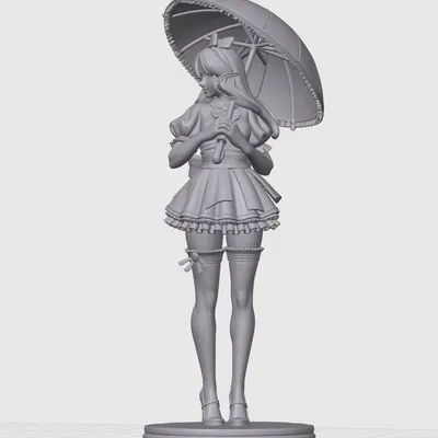 Mô hình 3D: Cô gái cầm ô
