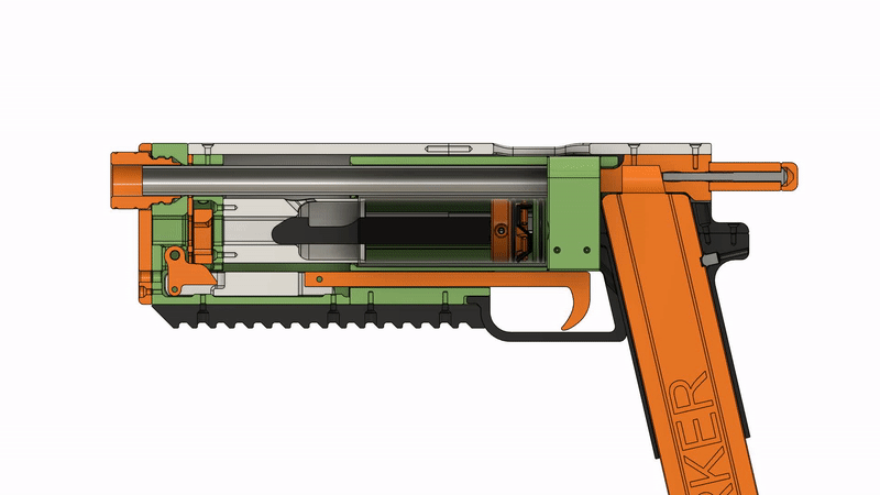 Foxbat - Súng lục Handcannon Tích hợp Băng đạn (Súng Nerf In 3D)