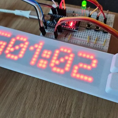 Vỏ Hộp Gọn Gàng Cho Màn Hình MAX7219 - Điều Khiển Bằng Hai Nút Bấm