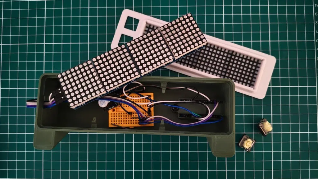 Vỏ Hộp Gọn Gàng Cho Màn Hình MAX7219 - Điều Khiển Bằng Hai Nút Bấm - Image 4