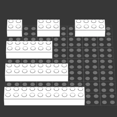 Mô Hình Gạch Lego Cơ Bản 2 (3001, 3002, 3003, 3006, 3007, 2456)