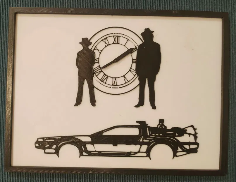 Biển Treo Tường Back to the Future - DeLorean & Tháp Đồng Hồ 15x20cm - Image 1