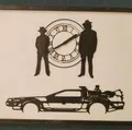 Biển Treo Tường Back to the Future - DeLorean & Tháp Đồng Hồ 15x20cm - Thumbnail 1