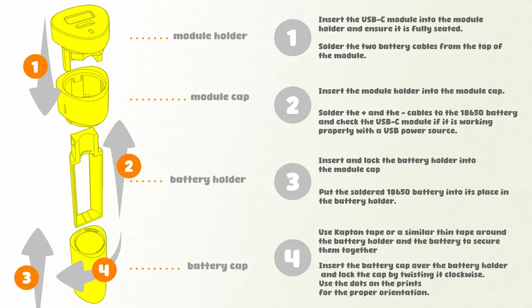 Vỏ Sạc Dự Phòng Cho Module IP5306 USB-C Dùng Pin Lithium 1S 18650 - Image 8