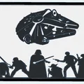 Khung tranh treo tường Star Wars - Nhân vật và Thuyền Thiên niên kỷ 15x20cm - Thumbnail 1