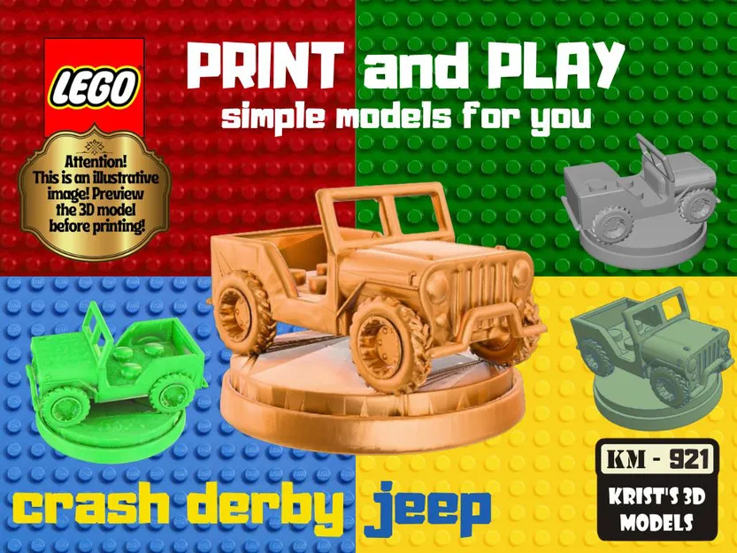 Xe Jeep Đụng Xe Kiểu Lego Minifig - Image 1