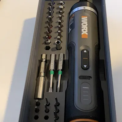 Khay Gridfinity cho WORX WX242L có chỗ cắm hết các mũi vít