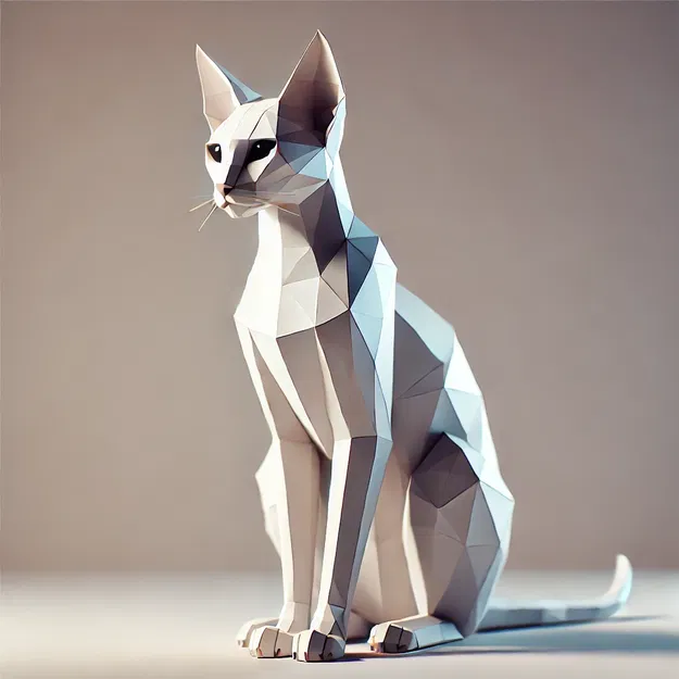 Mô hình Mèo Ai Cập Mau Phong Cách Low Poly 1 - Image 1