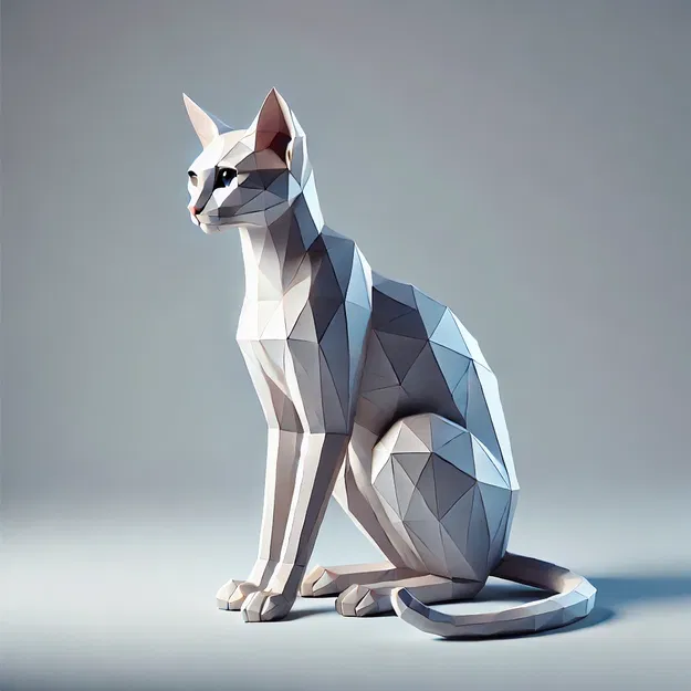 Mèo Ai Cập Mau Phong Cách Low Poly 2 - Image 1