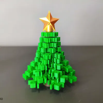 Cây Thông Noel Bông Tuyết Xoay - Mẫu In 3D