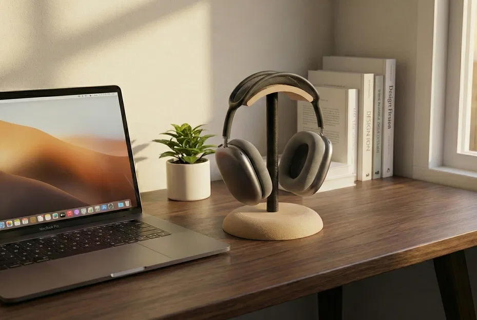 Giá đỡ tai nghe – Thiết kế Tối giản Phong cách Scandinavia, Hộp Tổ chức Bàn làm việc Hiện đại - Image 1